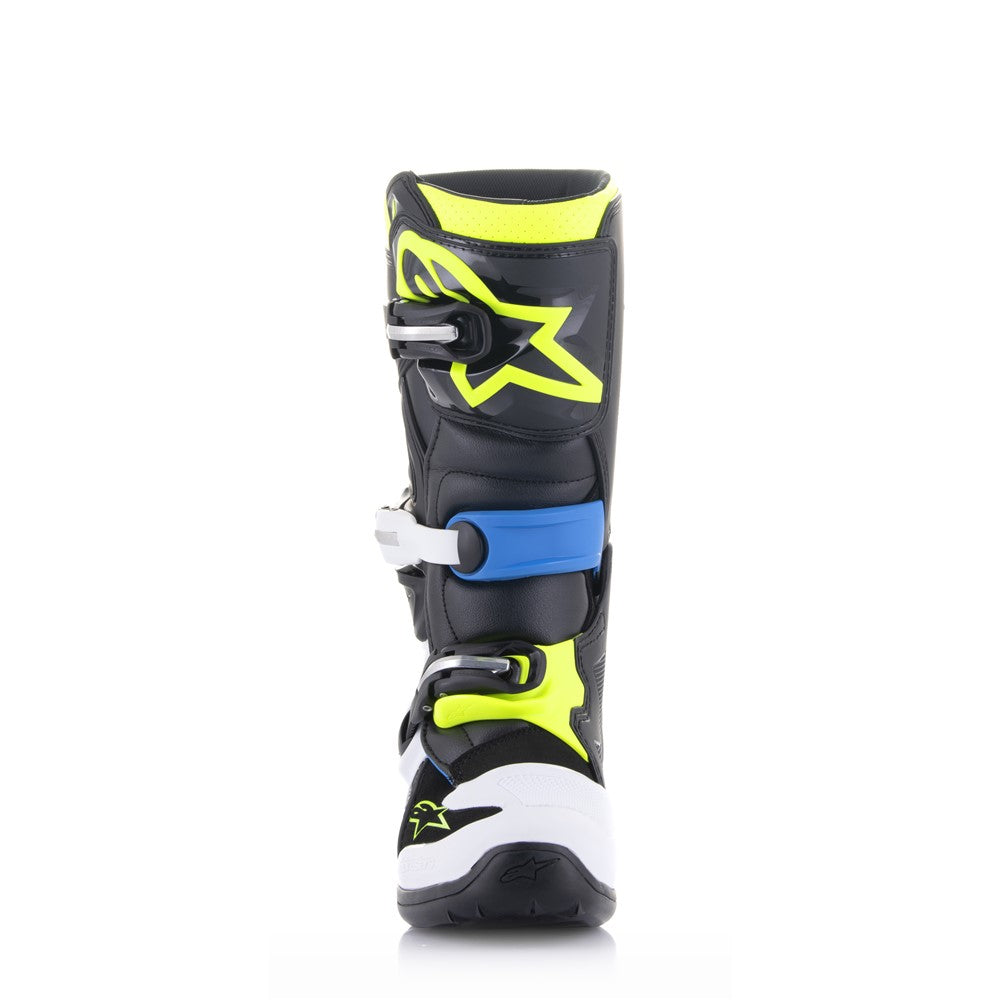 Tech-7S Youth MX Boots Black/Enamel Blue/Yellow Fluoro 4