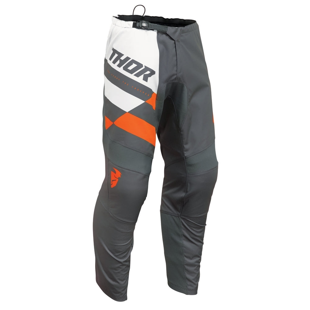 PANTS S25 THOR MX SECTOR YOUTH CHECKER CHARCOAL/ORANGE SIZE 18