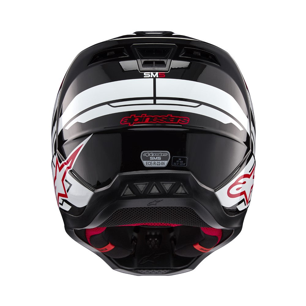 S-M5 Action 2 Helmet Black/White/Bright Red Gloss M