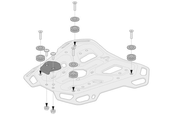 SW MOTECH ADVENTURE RACK ADAPTER KIT FOR TOP CASE TRAX EVO ION