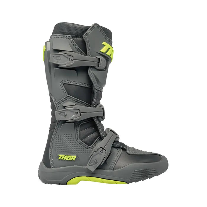 MOTOCROSS BOOTS S25 THOR MX BLITZ XR YOUTH GY/CH SIZE 1