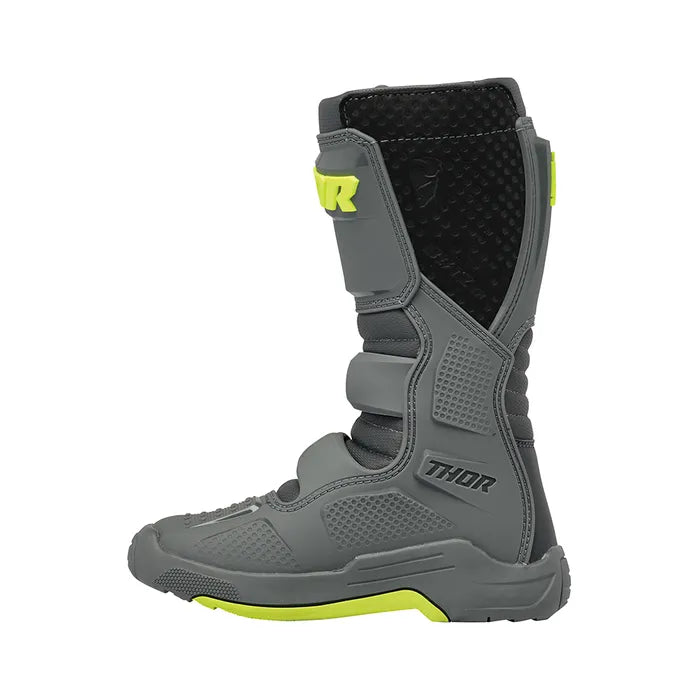 MOTOCROSS BOOTS S25 THOR MX BLITZ XR YOUTH GY/CH SIZE 1