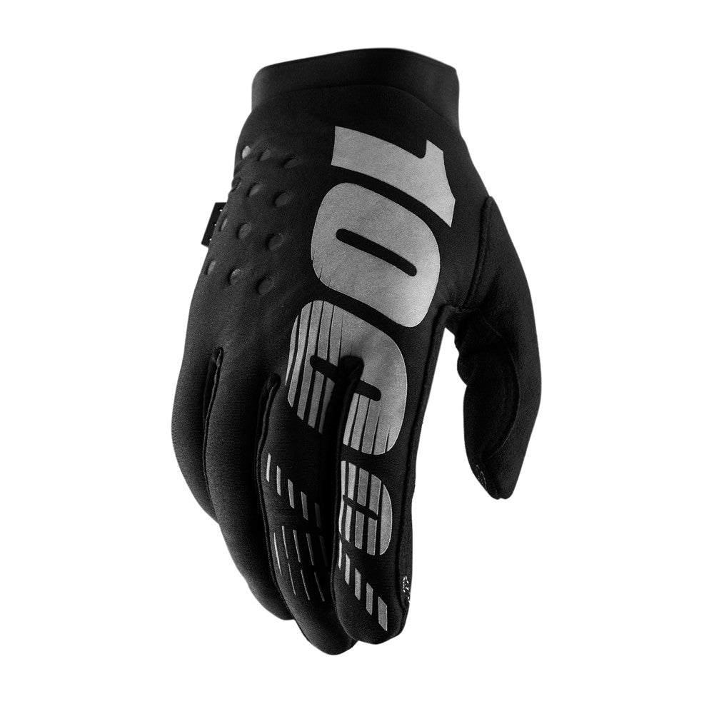 100% Brisker Womens Cold Weather Glove Black/Grey L