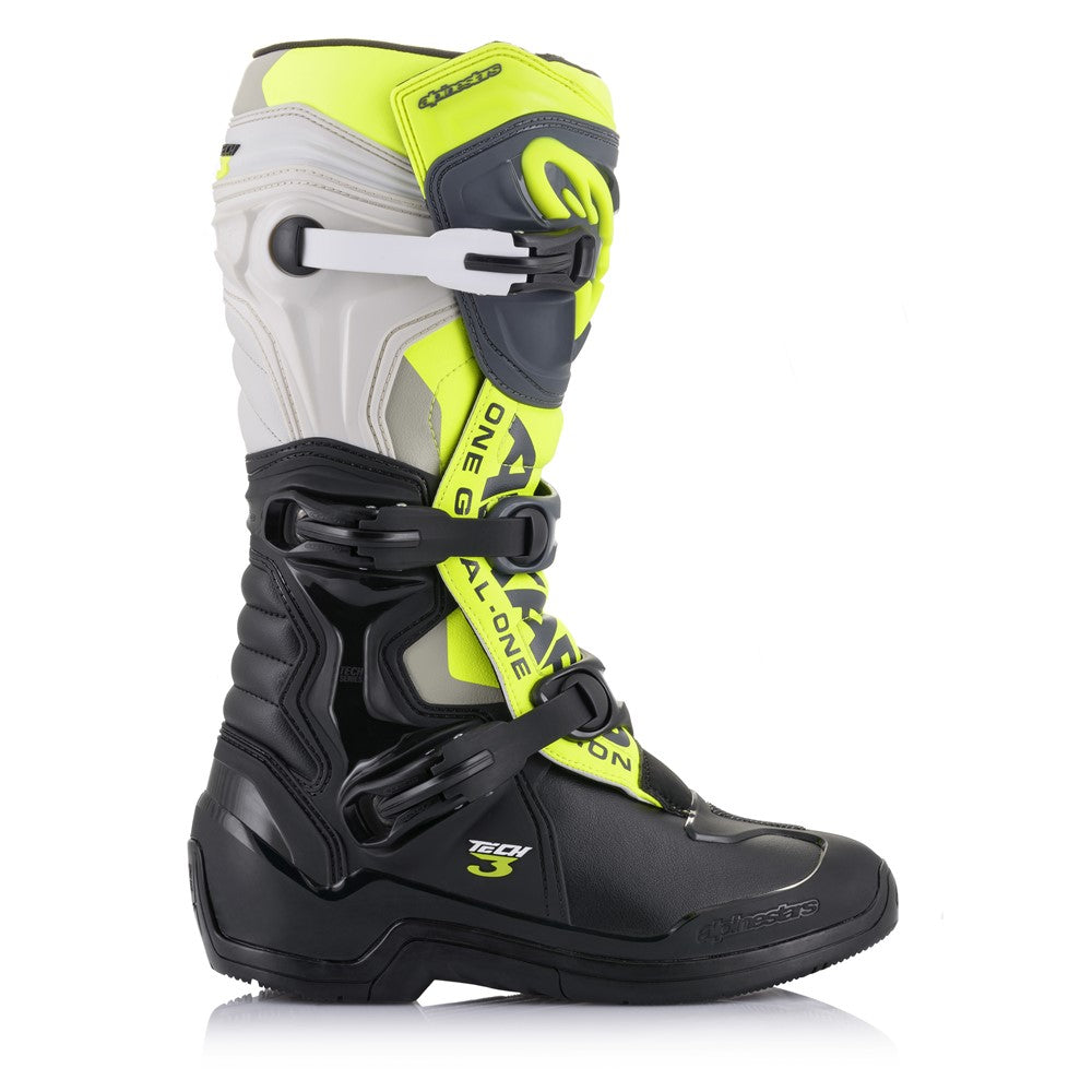 Tech-3 MX Boots Black/Cool Gray/Yellow Fluoro