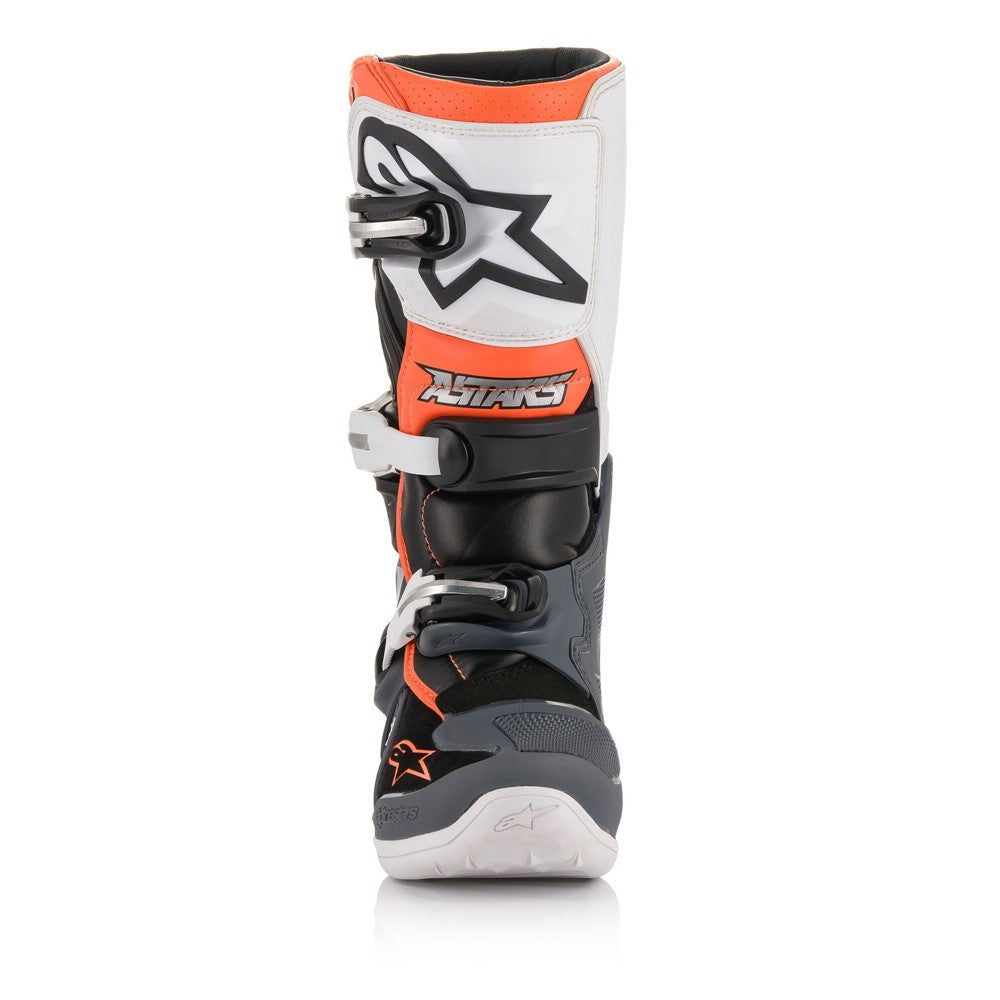 Tech-7S MX Boots Black/Gray/White/Orange Fluoro - YOUTH