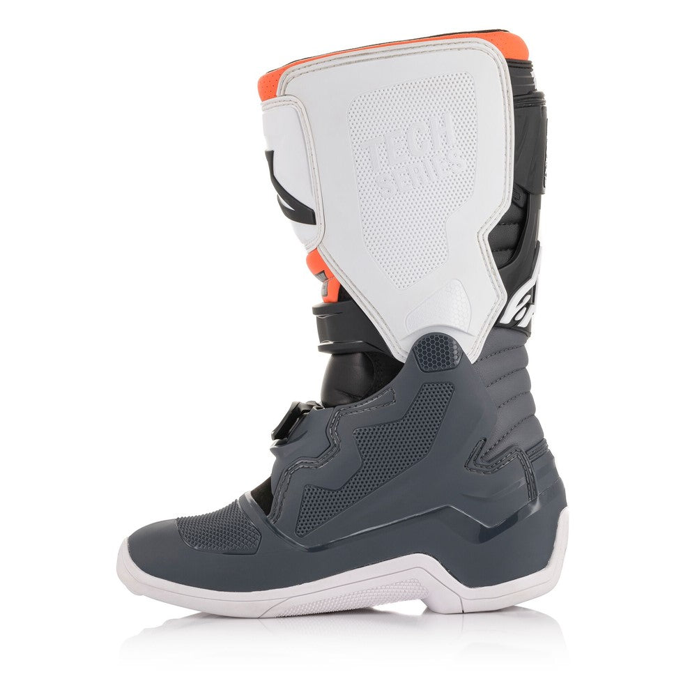 Tech-7S MX Boots Black/Gray/White/Orange Fluoro - YOUTH