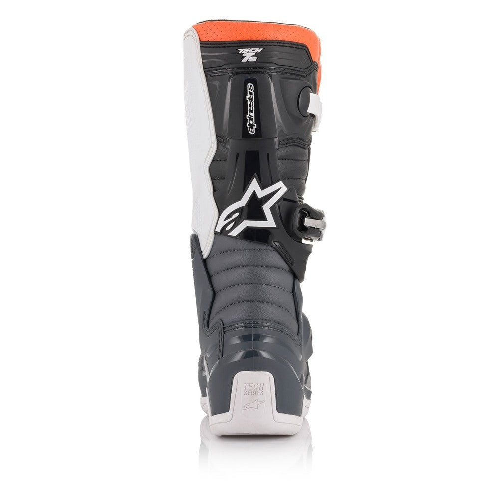 Tech-7S MX Boots Black/Gray/White/Orange Fluoro - YOUTH