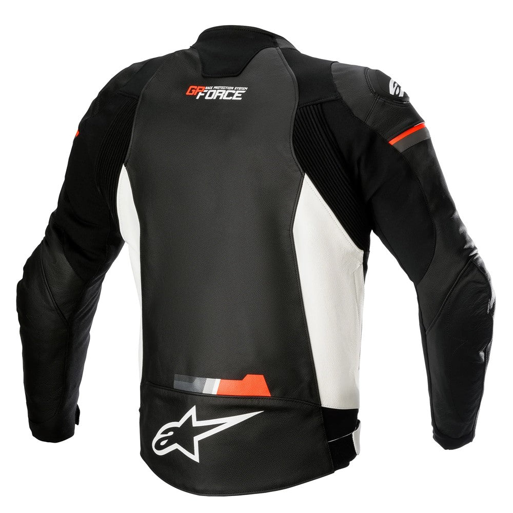 GP Force Leather Jacket Black/White/Red Fluoro 48