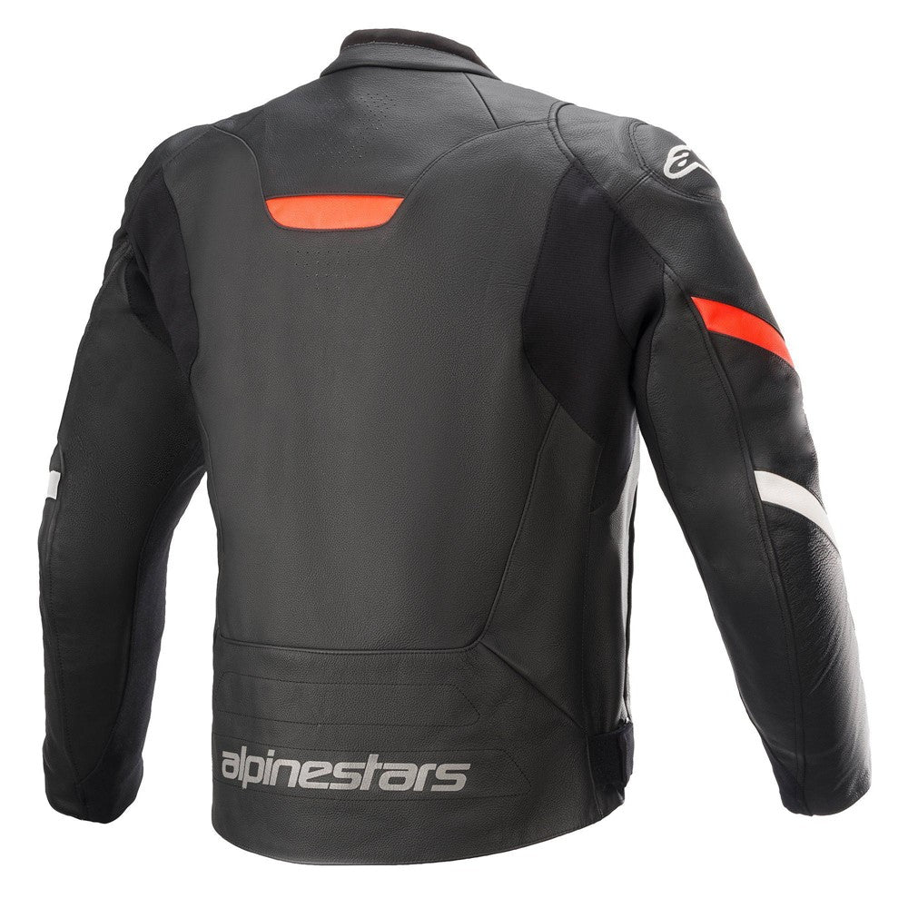 Faster v2 Leather Jacket Black/Red Fluoro 56