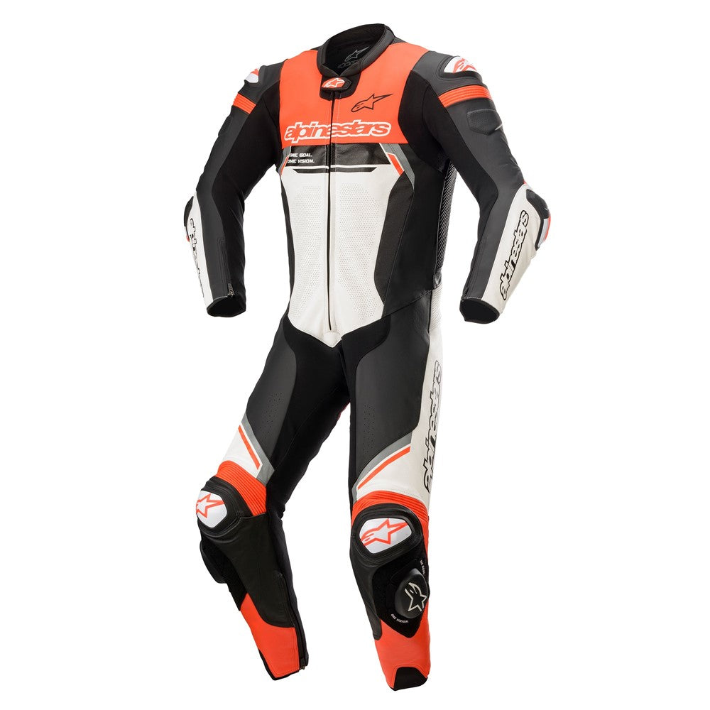 Missile v2 Ignition 1Pc Leather Suit Black/White/Red Fluoro