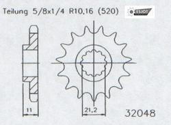 *SPROCKET FRONT ESJOT HUSQVARNA TC250 TE250 04-08 TE310 08-10 TE450 TC450 SMR450 TC570 04-13 SM450